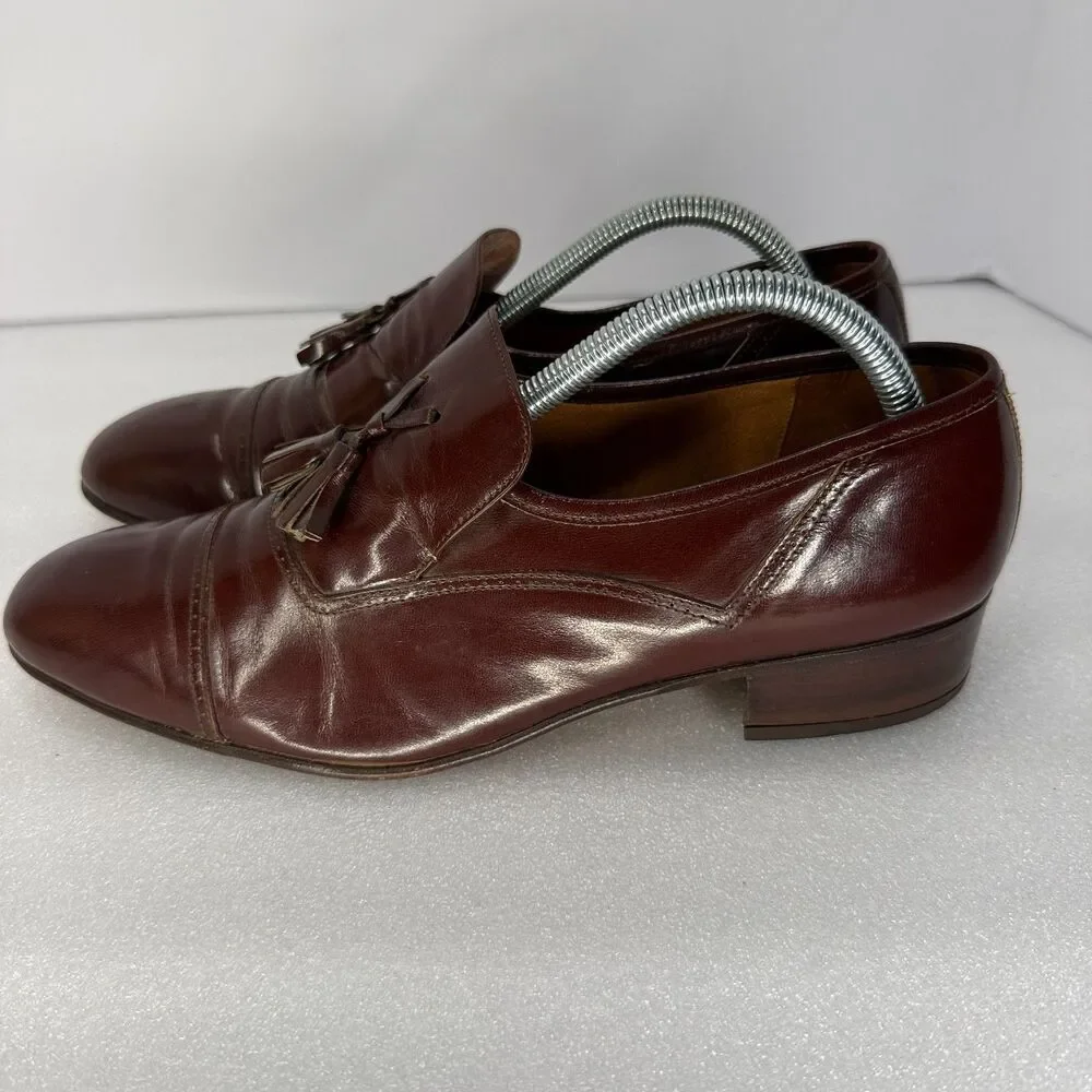 Jonathan Richards Oxford Shoes Men 9 Cordovan Leather Tasseled Slip On Cap Toe